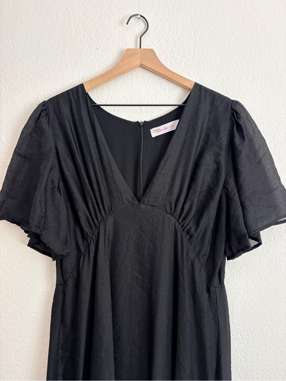 Lisa Says Gah Black Grace Chiffon Midi Dress - Picture 6 of 11